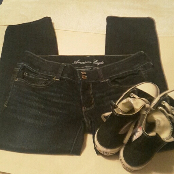 American Eagle Stretch Womens Cropped Jeans Sz 6 - Picture 2 of 8